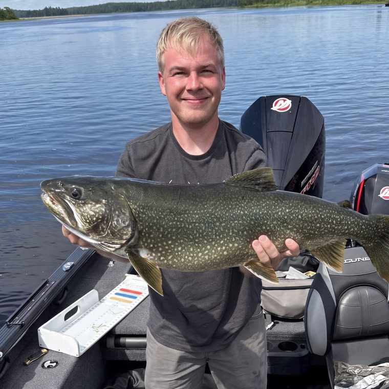 Michael out on the water with the day's catch